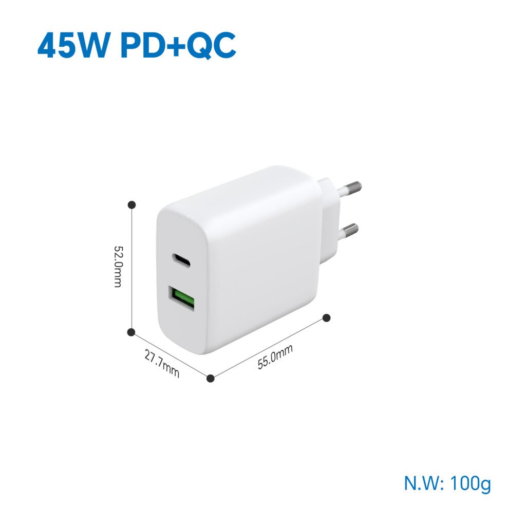 Caricatore 45W USB C per Acer Chromebook A18-045N1A A16-045N1A N17Q9 N17Q8 N18Q12 N18Q5 N18Q6 N16Q10 N17Q5 N18Q3 N19Q3 Type C Laptop Alimentatore