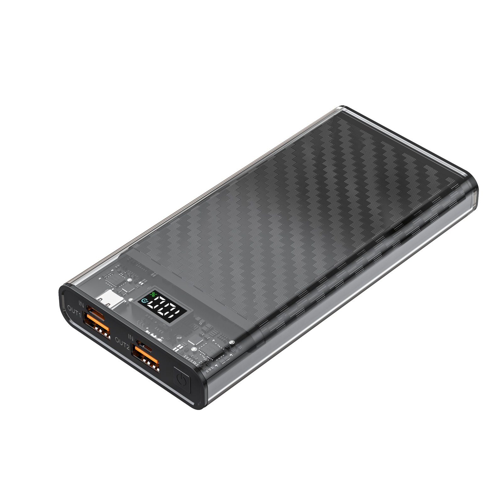 Custodia Trasparente Per Power Bank Fai-da-te – Supporta 8 Batterie 18650, Doppia Uscita USB-C Da 22.5W/45W, ABS Antiurto