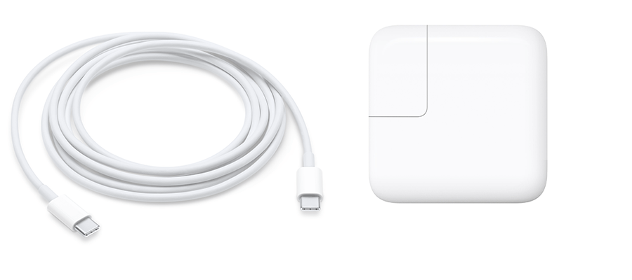 Apple 29W or 30W USB-C Power Adapter and USB-C Charge Cable