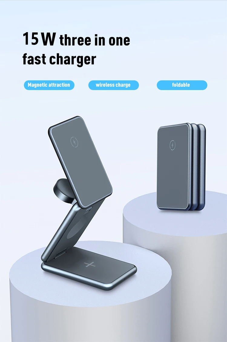 3 in 1 wireless charger foldable