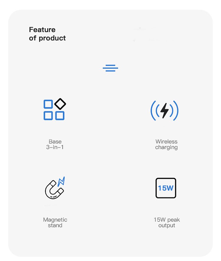 3 in 1 foldable wireless charger 