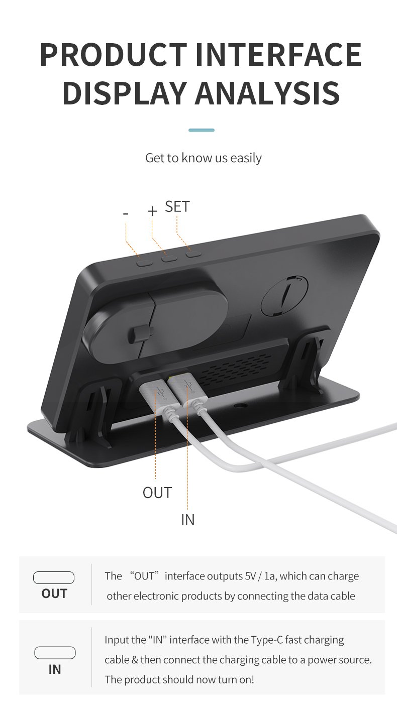 4 in1 wireless charger clock