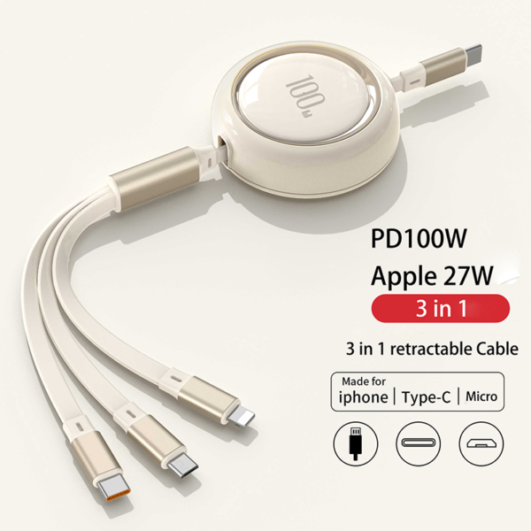 3 in 1 Retractable Charging Cable