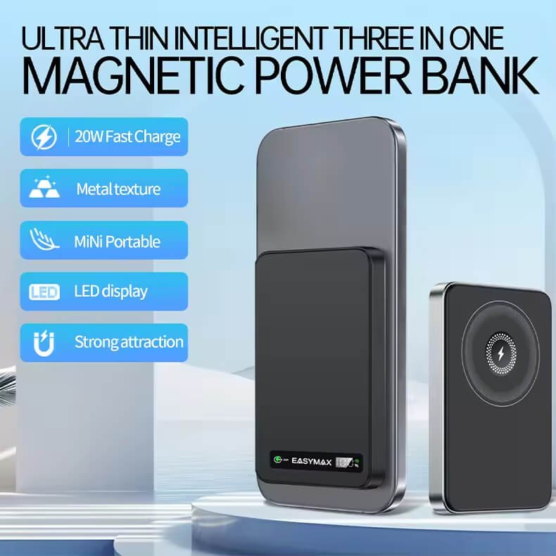 Ultra Slim Magsafe Power Bank 5000/10000mAh Private Label OEM Supported 13 ultra slim magsafe power bank