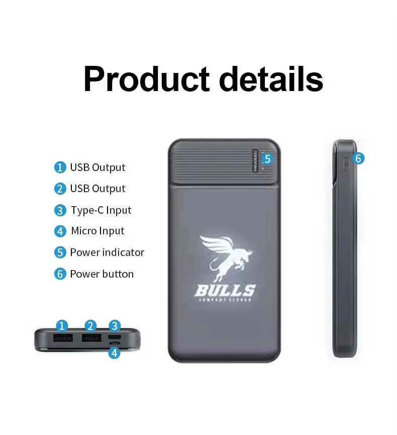 Light-up Logo Power Bank Glowing LED For Promotion Giveaways Gifts OEM Custom Manufacturer 7 Light-up Logo Power Bank