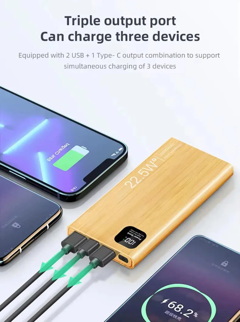 Bamboo Power Bank Private Label Custom Logo Promotional Gifts giveaways for Events Wholesale Manufacturer 12 Bamboo power bank