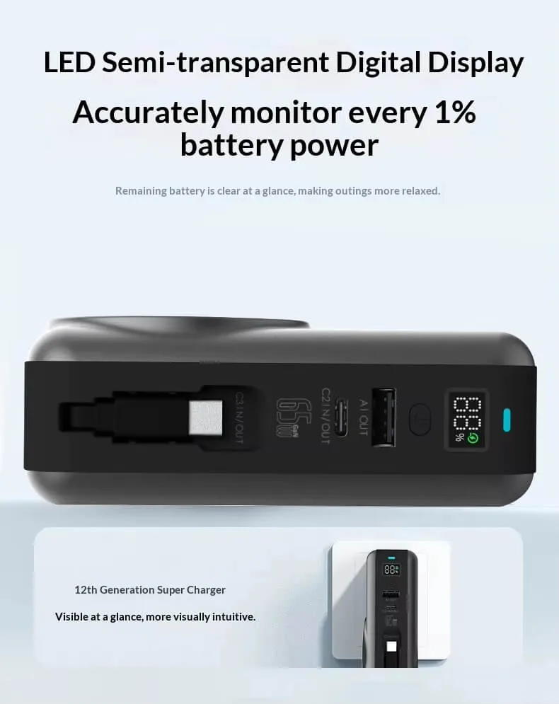 Qi2.2 MagSafe Power Bank 65W Fast Portable Charger with Retractable Built-in Cable OEM Private Lable Manufacturer 13 65W Magnetic Wireless Power Bank