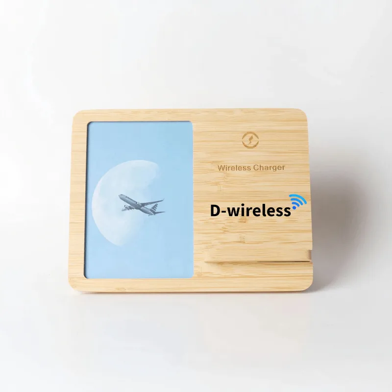 Wireless Charger Bamboo Photo Frame Home Decor Picture Frame Custom Logo OEM Manufacturer 17 wireless charger Bamboo photo frame