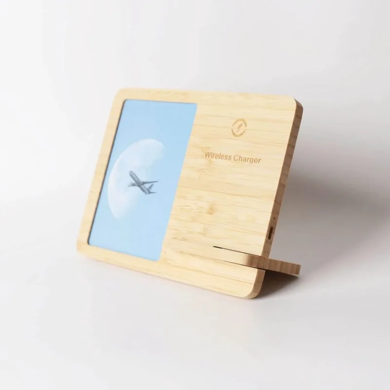 Wireless Charger Bamboo Photo Frame Home Decor Picture Frame Custom Logo OEM Manufacturer 16 wireless charger Bamboo photo frame
