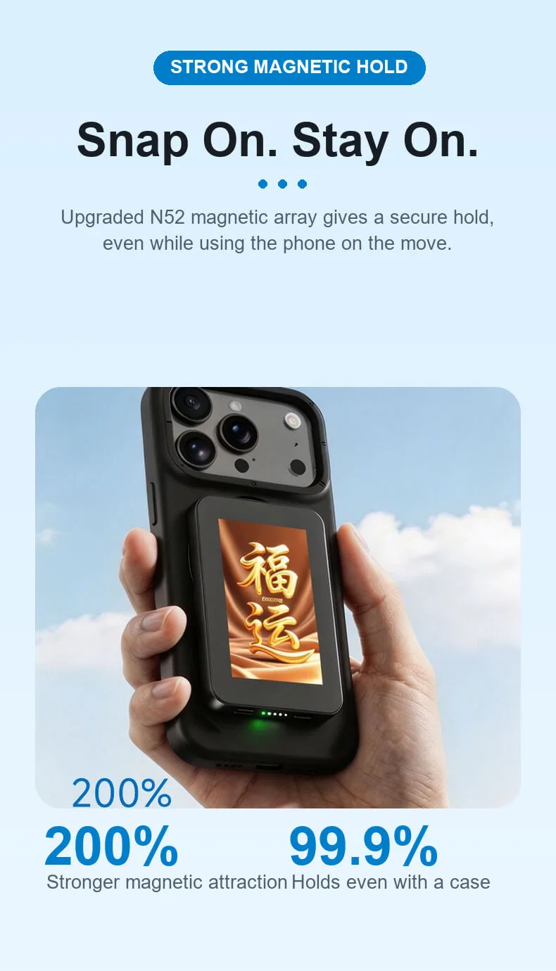 Smart E-Ink MagSafe Power Bank with AI Customizable Display PD20W Fast Charging OEM Custom Manufacturer 11 Smart E-Ink MagSafe Power Bank