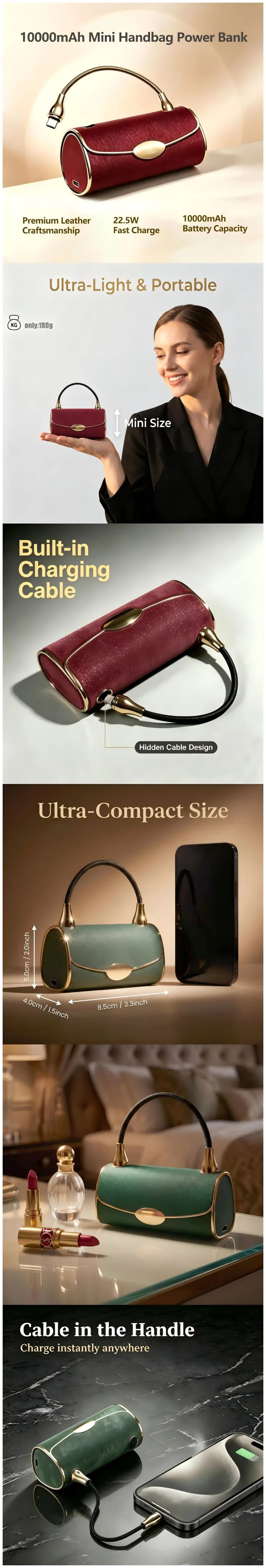 Custom Handbag Power Bank 10000mAh – Personalized Artwork & 22.5W Fast Charging 9 10000mAh handbag power bank