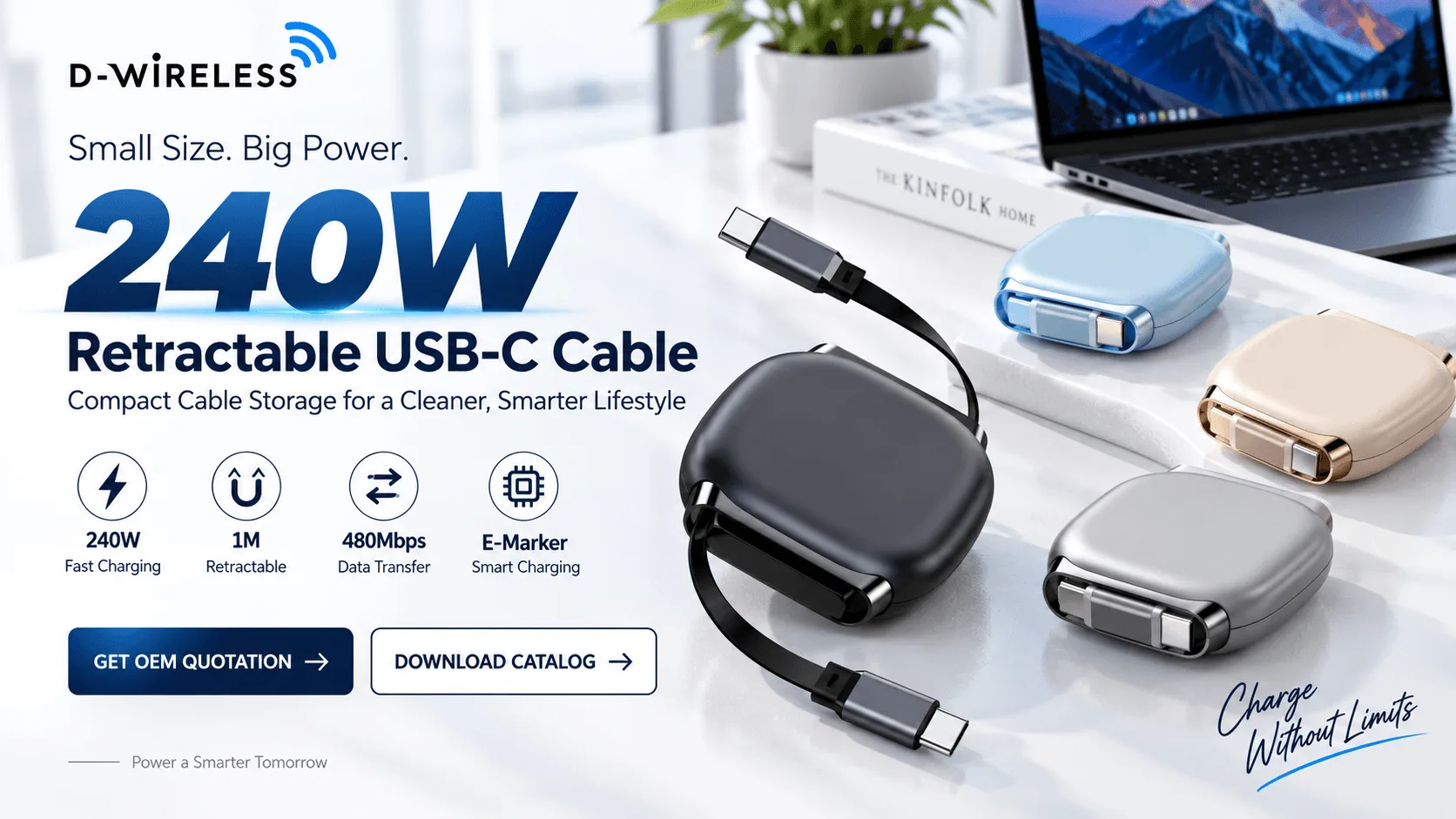 240W Retractable USB-C Cable