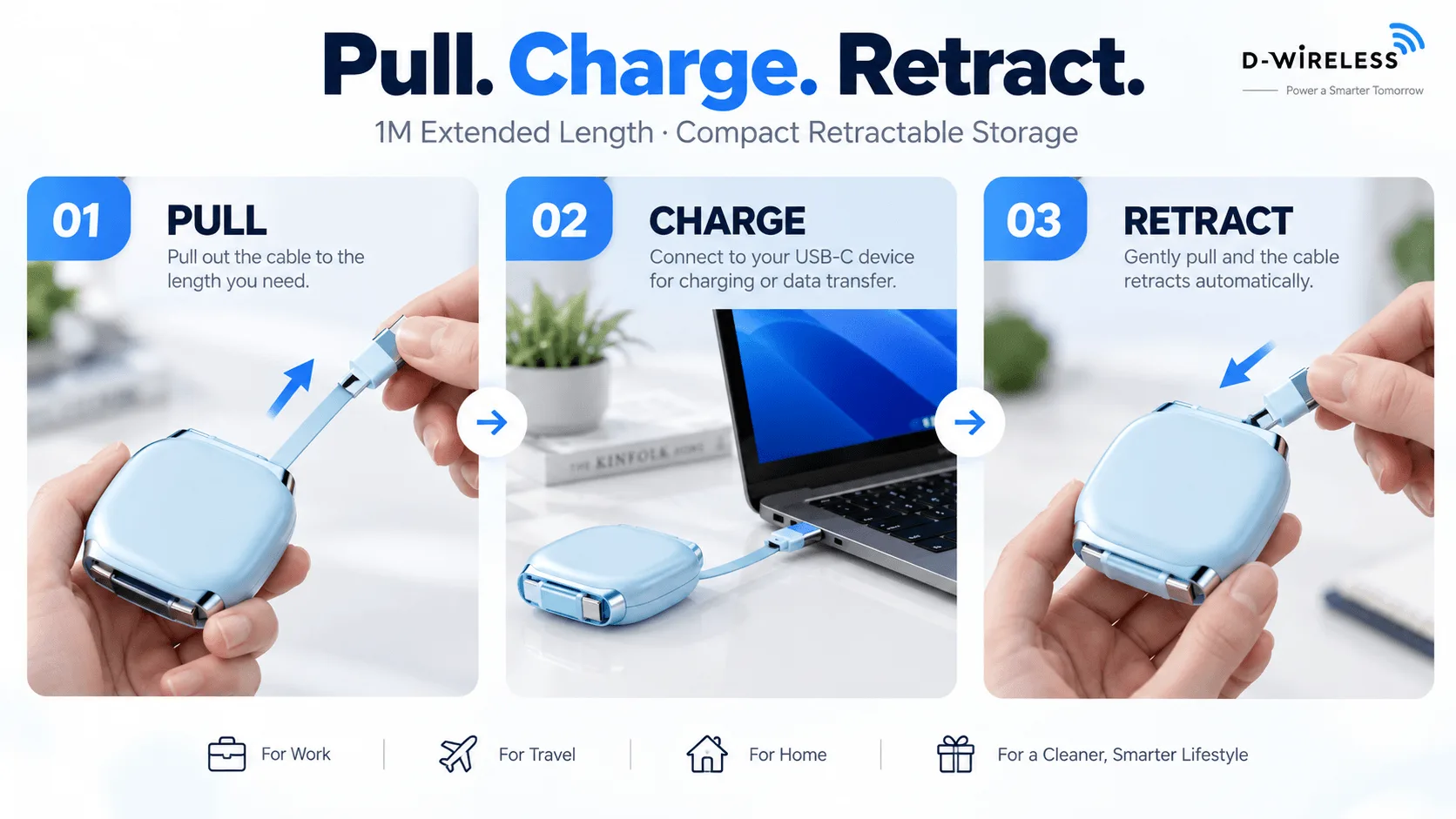 240W Retractable USB-C Cable 