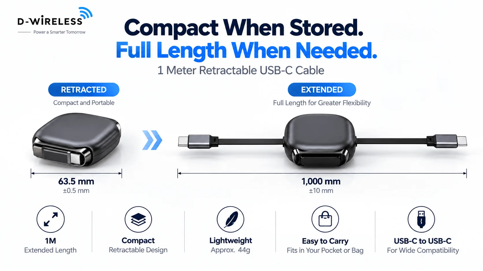 240W Retractable USB-C Cable 