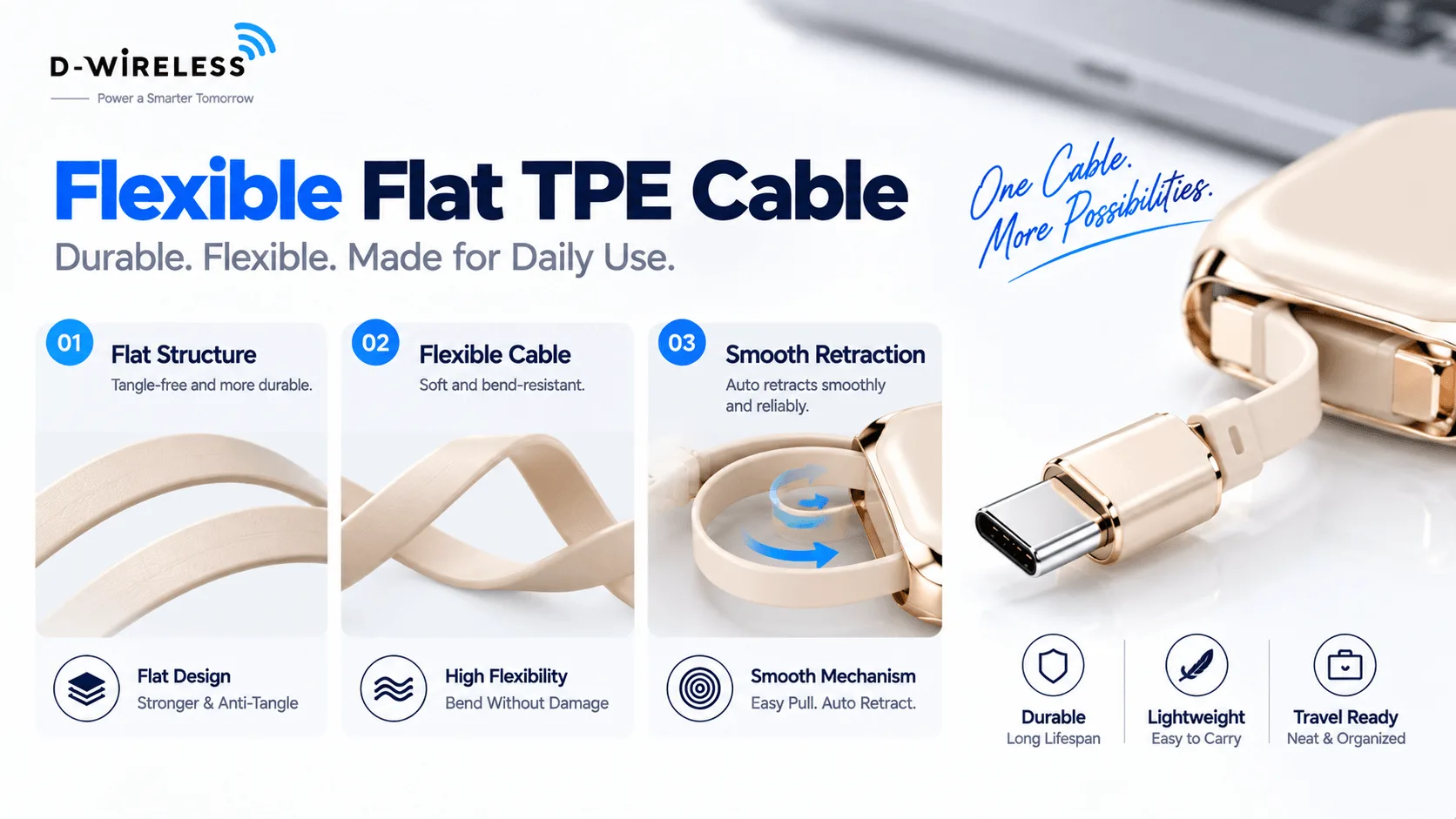 240W Retractable USB-C Cable