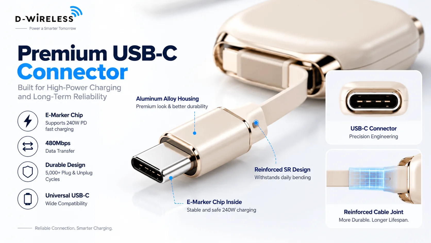 240W Retractable USB-C Cable