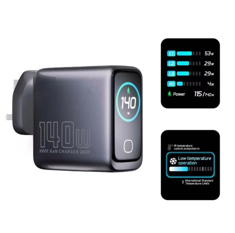 140W GaN Charger with Smart Display