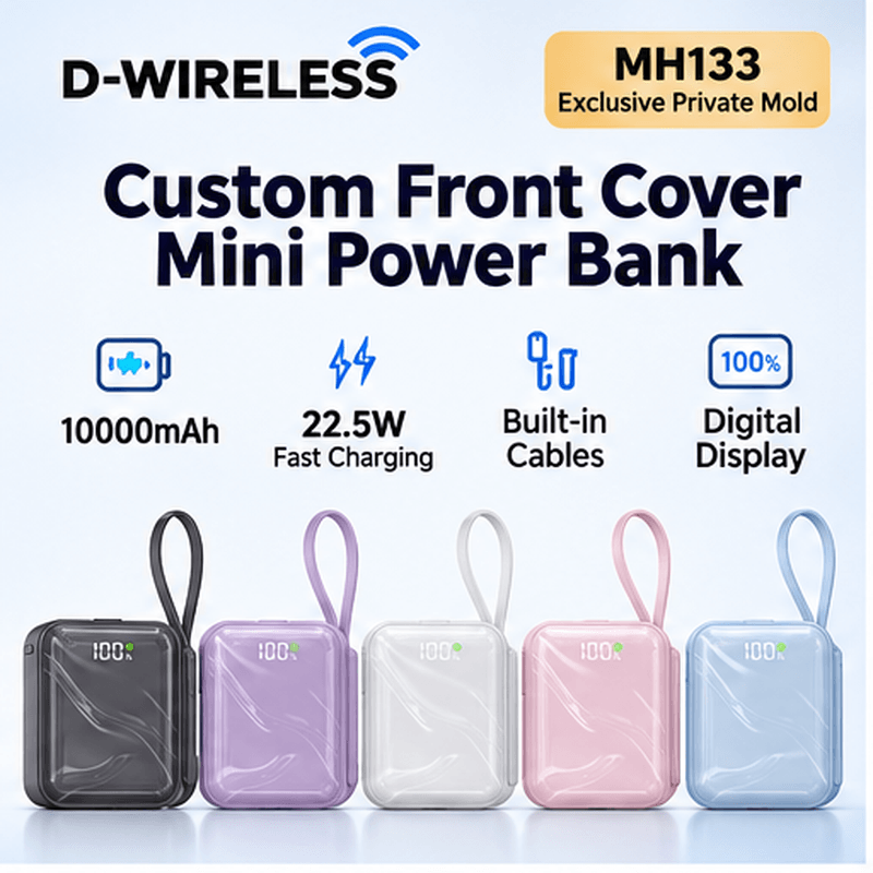 Custom Front Cover Mini Power Bank 10000mAh 22.5W | Exclusive Private Mold OEM Manufacturer 13 Custom Front Cover Power Bank