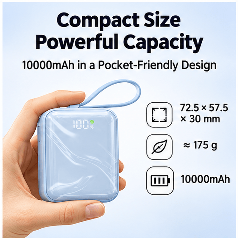 Custom Front Cover Mini Power Bank 10000mAh 22.5W | Exclusive Private Mold OEM Manufacturer 16 Custom Front Cover Power Bank
